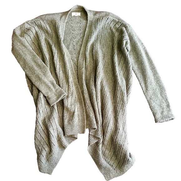 Lou & Grey Sweaters - Lou & Grey Open Front Cardigan - Alpaca and Wool Blend - Green Womens Size Large